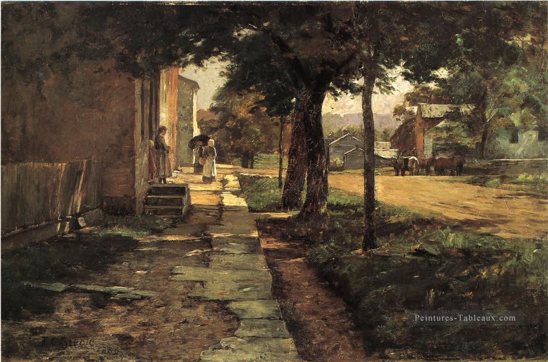 Rue à Vernon Impressionniste Indiana paysages Théodore Clement Steele Peintures à l'huile
